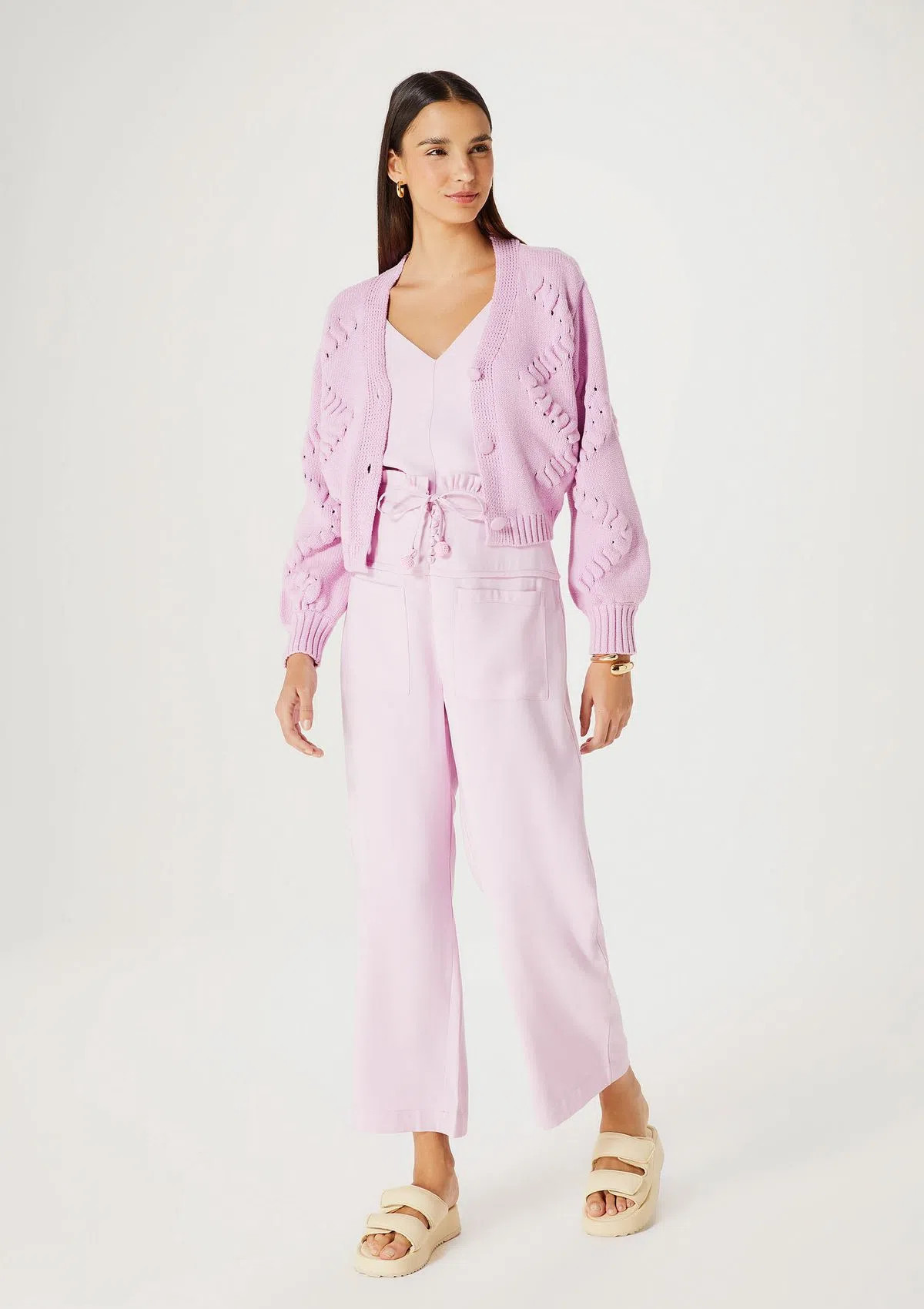 Cardigan Feminino Em Tricô - Rosa | Hering (BR)