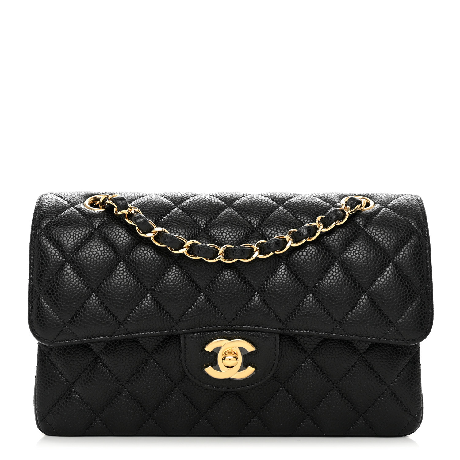 Caviar Quilted Small Double Flap Black | FASHIONPHILE (US)