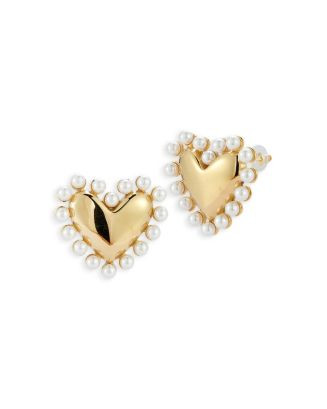 AQUA Imitation Pearl Heart Statement Stud Earrings - Exclusive    | Bloomingdale's Jewelry & Acce... | Bloomingdale's (US)