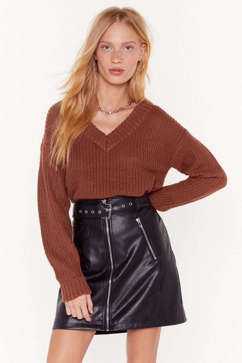 V Don't Talk Anymore Relaxed Knit Sweater | NastyGal (US & CA)