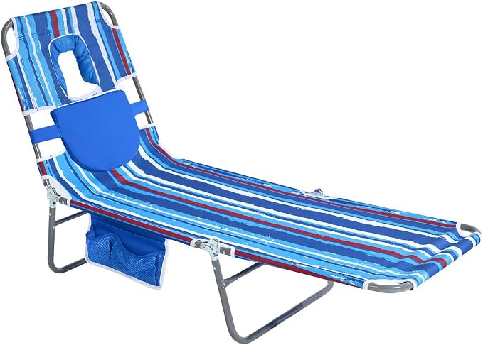 SUNNYFEEL Lay Flat Tanning Chair, Face Down Lounger, 5-Position Reclining | Amazon (US)