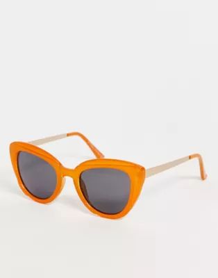 Jeepers Peepers cat eye sunglasses in orange | ASOS (Global)