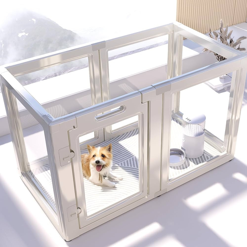 Clear Acrylic Plastic Dog Playpen Indoor,for Puppy Cat Rabbit Ferret Transparent Pet Pen,Easy Ass... | Amazon (US)