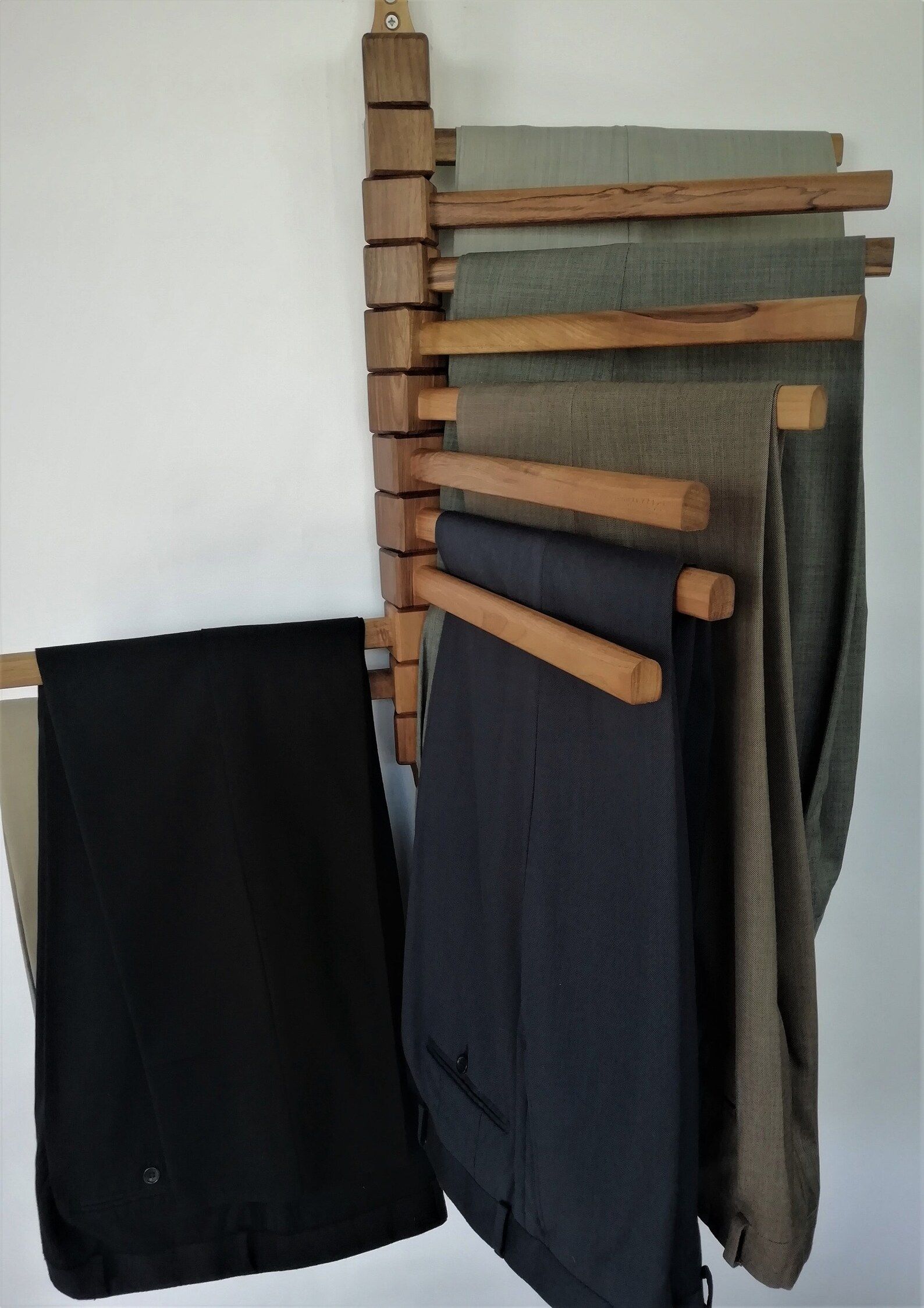 Wall Walnut Wood Trouser Rack Pants Rack Jeans Rack Drying - Etsy | Etsy (US)