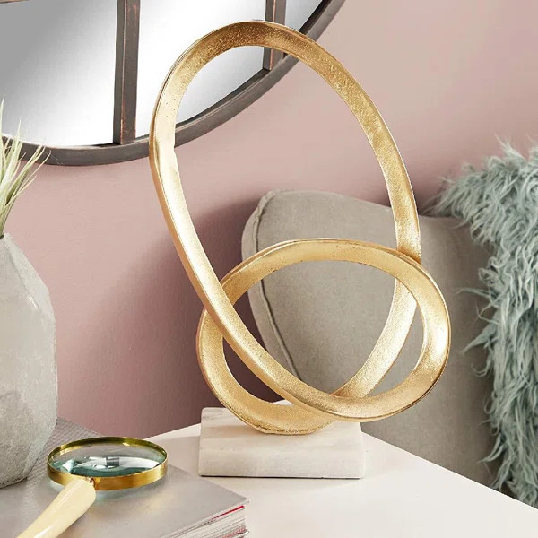Krisana Large Metallic Gold Looped Abstract Sculpture | Wayfair North America