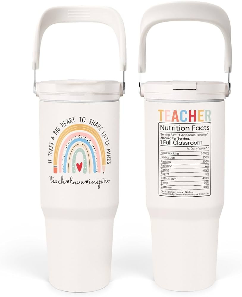 Teacher Appreciation Gifts, Teacher Tumbler 30oz, Stainless Steel Insulated Tumblers Coffee Trave... | Amazon (US)