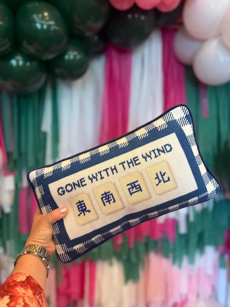 Gone With the Wind Mahjong Needlepoint Pillow - Etsy | Etsy (US)