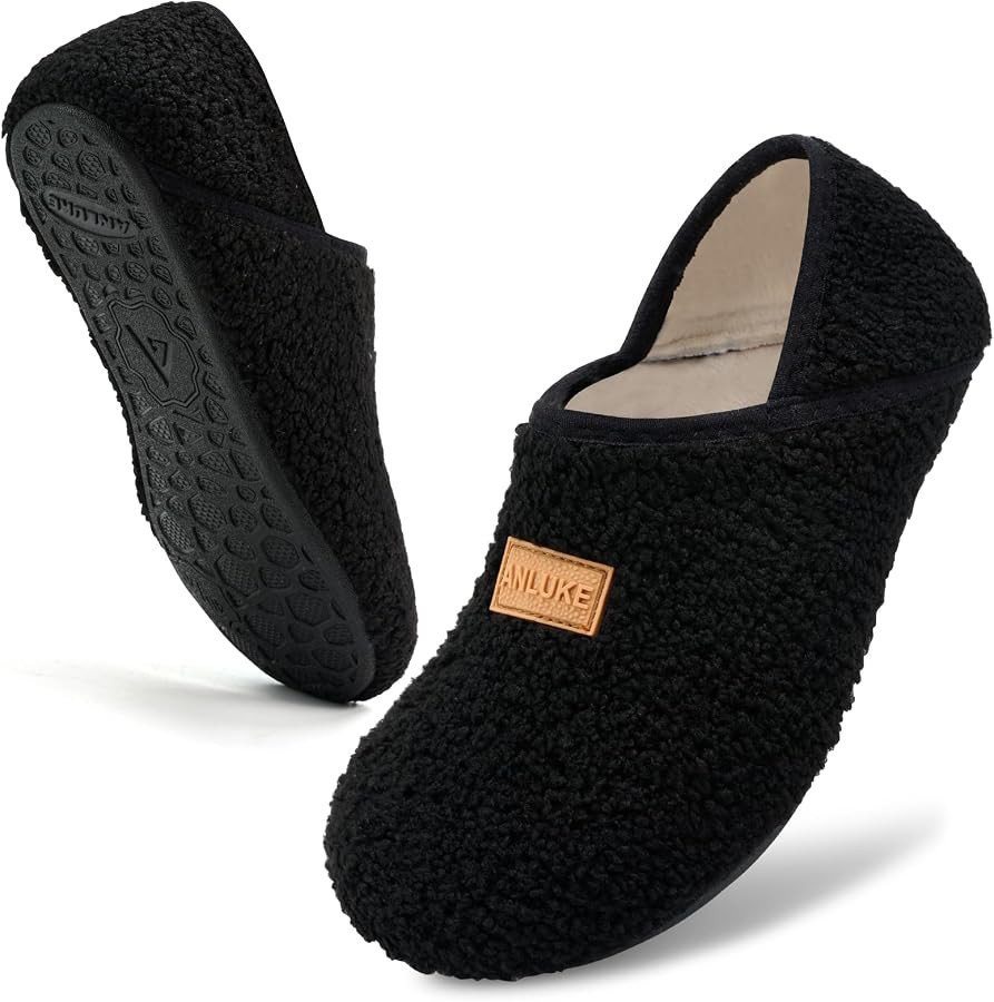 ANLUKE Slipper for Women Men Slipper Socks Fuzzy House Shoes Rubber Sole Slip On Soft-Lightweight... | Amazon (US)