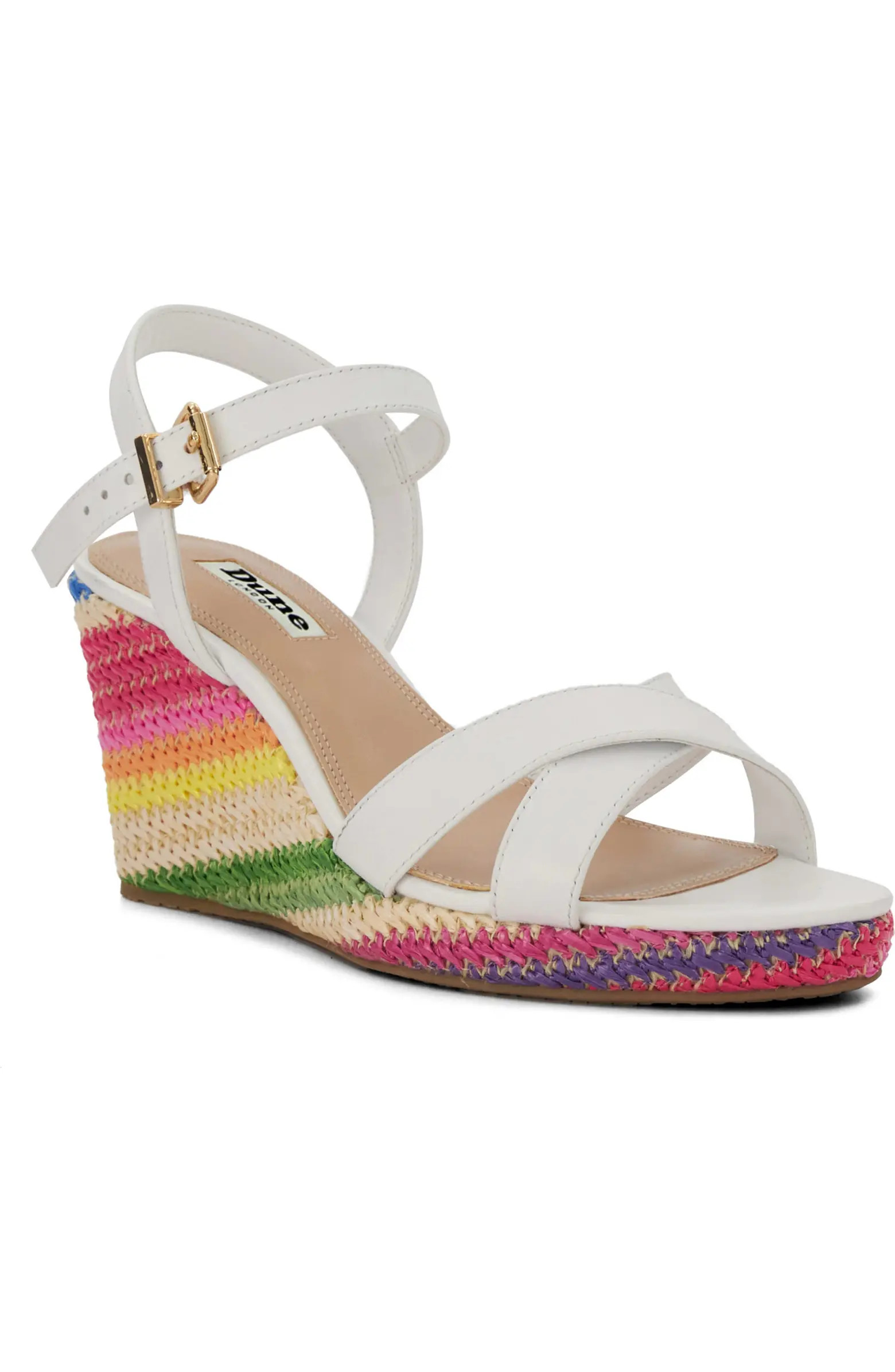 Dune London Kyrin Wiven Rainbow Wedge Sandal (Women) | Nordstromrack | Nordstrom Rack
