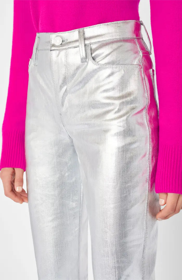 FRAME Le Sylvie Coated High Waist Straight Leg Jeans | Nordstrom | Nordstrom