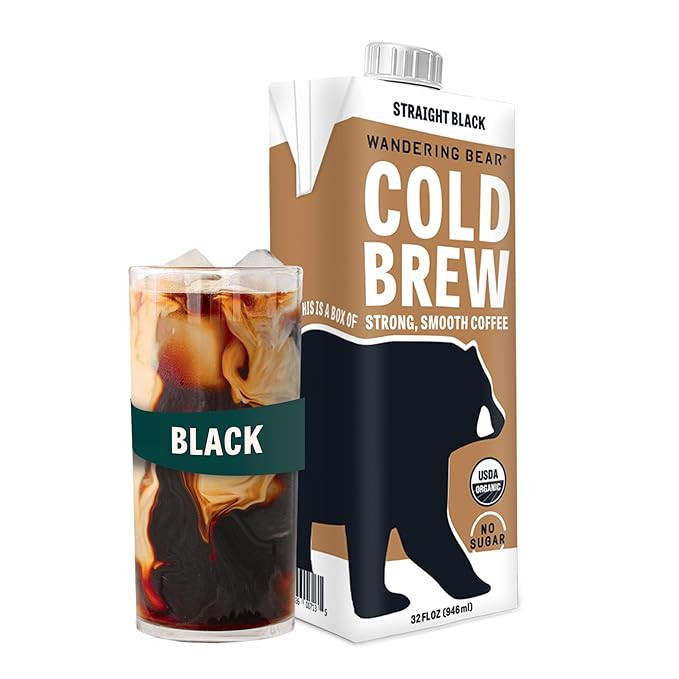 Wandering Bear Extra Strong Organic Cold Brew Coffee, Straight Black, 32 fl oz, 1 pack - Smooth, ... | Amazon (US)