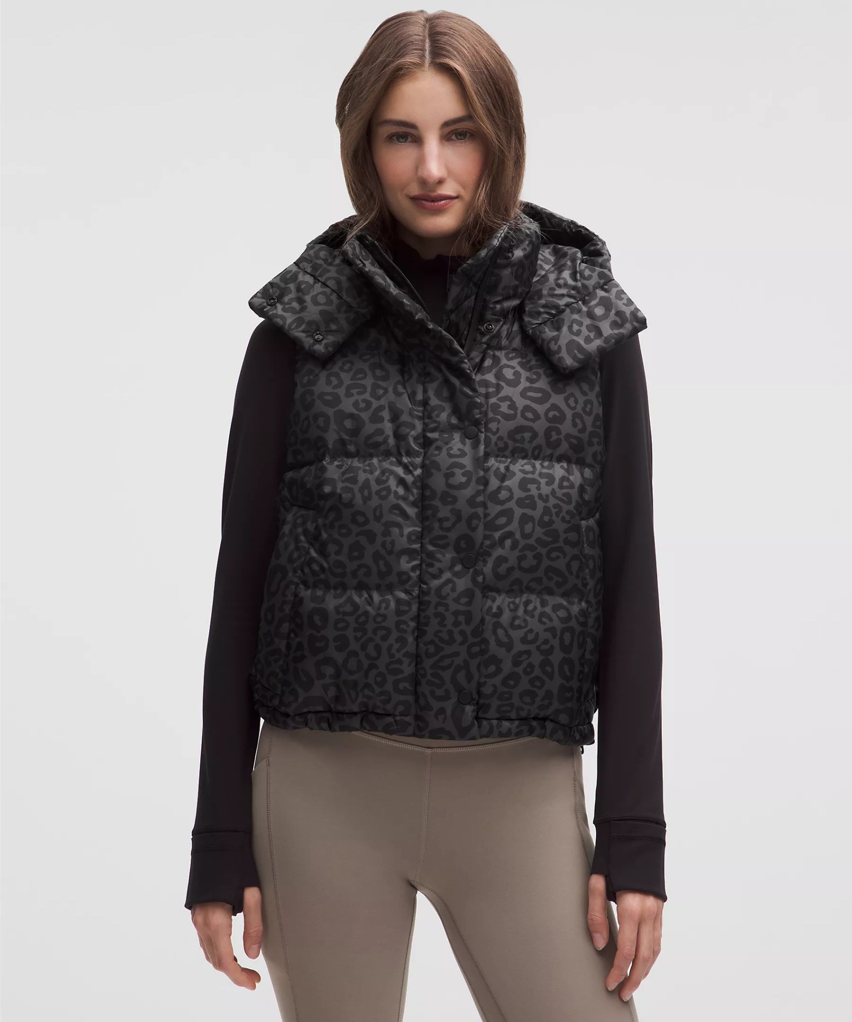 Leopard puffer vest back in stock