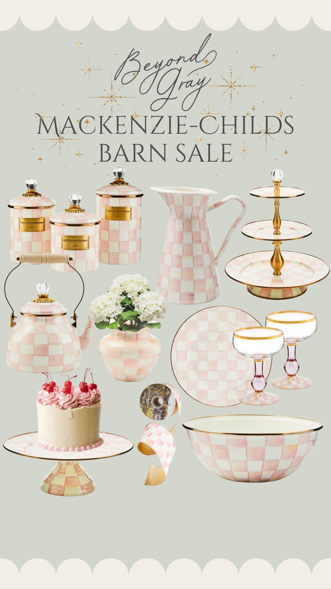 Rosy Check has entered the Barn Sale! For the first time ever, MacKenzie-Childs has included pieces from the Rosy Check collection for its coveted Barn Sale event that lasts now through July 21st. Up to 60% off thousands of items! #mcpartner 