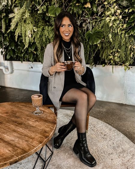 My favorite fall outfit 🍂 blazer, turtleneck dress, tights and boots. Exact and similar styles linked.  


#LTKunder100 #LTKstyletip #LTKunder50