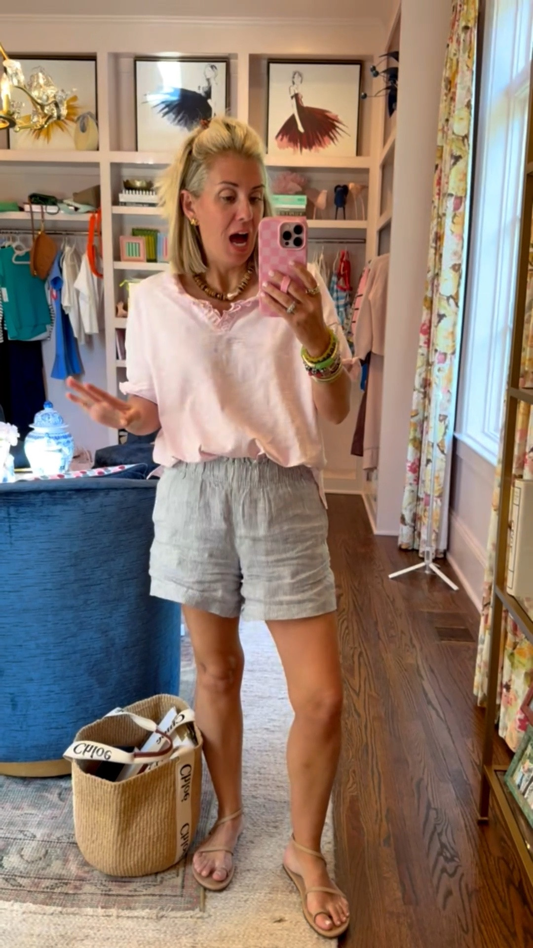 Easy OOTD….throw on & go! 
Top - one size petite 
Shorts - small
Sandals - 8 

*Use code MIXANDMATCH for 25% off at Erin McDermott
*Use Catherine20 at A+B
*Use mixandmatchmadness at Loopy

#LTKdayinmylife #LTKmomlife #LTKOver40