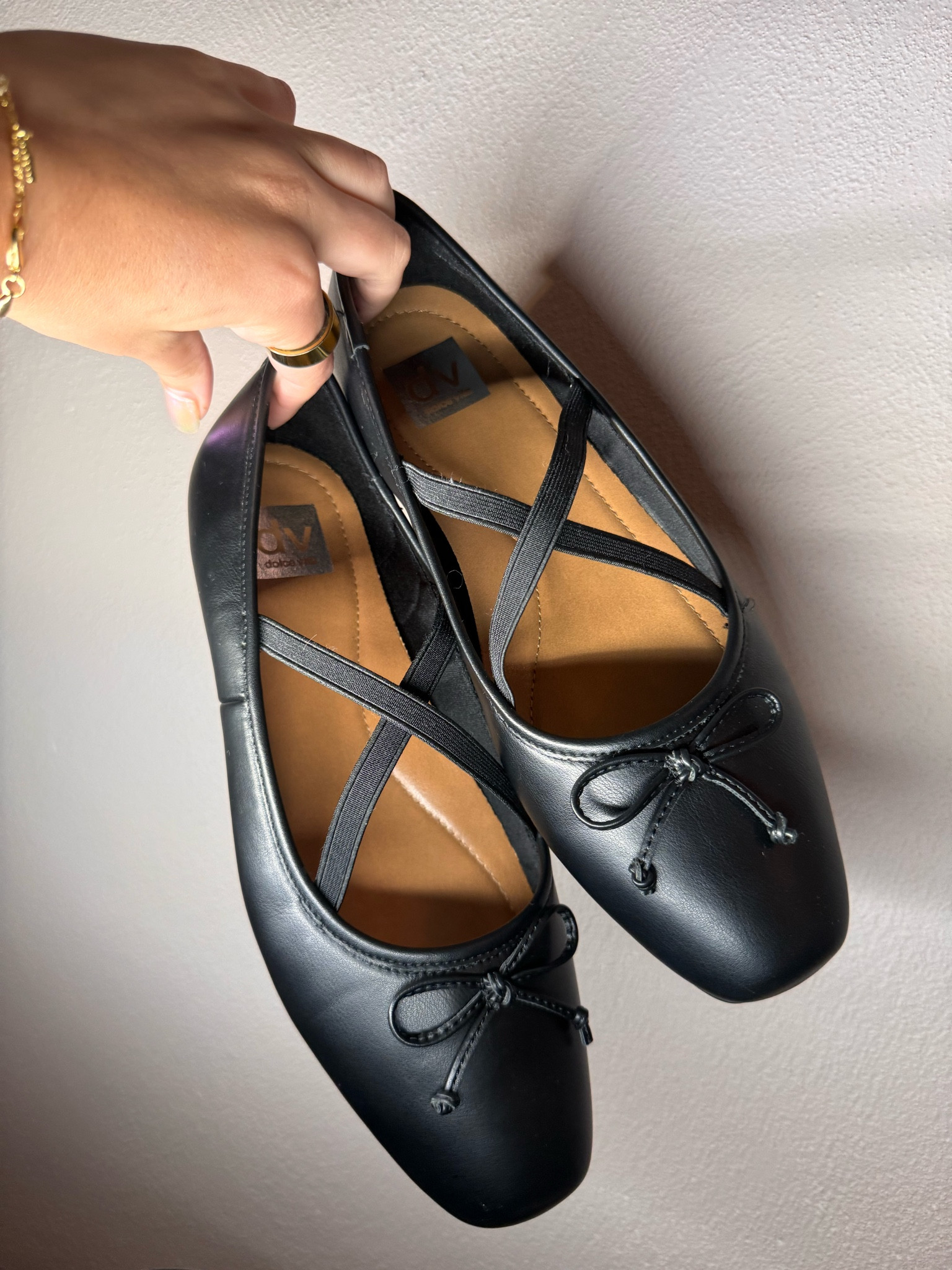 Ballet flats for fall! Squared toe with bows and cross details. Under $30!!