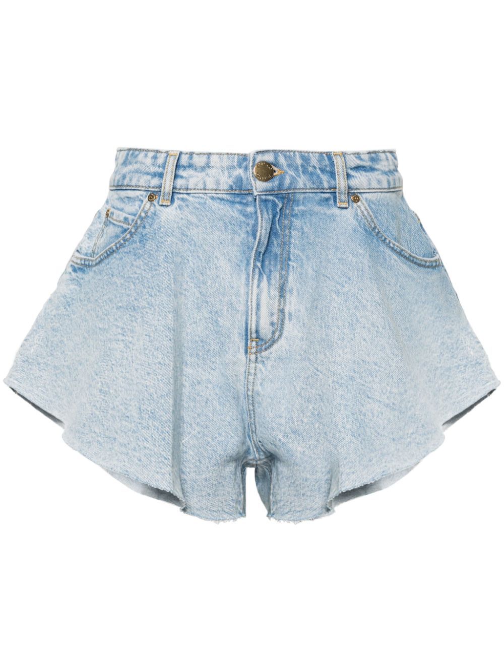 PINKO raw-cut Denim Shorts - Farfetch | Farfetch Global