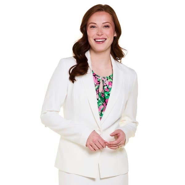 Plus size white blazer from Kasper.

#LTKOver40 #LTKPlusSize