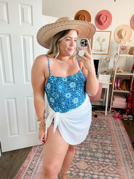 RHODE x Target, Target designer collection, blue swimsuit, blue one piece, boho swimsuit, boho one piece, white sarong, beach vacation

#LTKcurves #LTKswim #LTKunder50