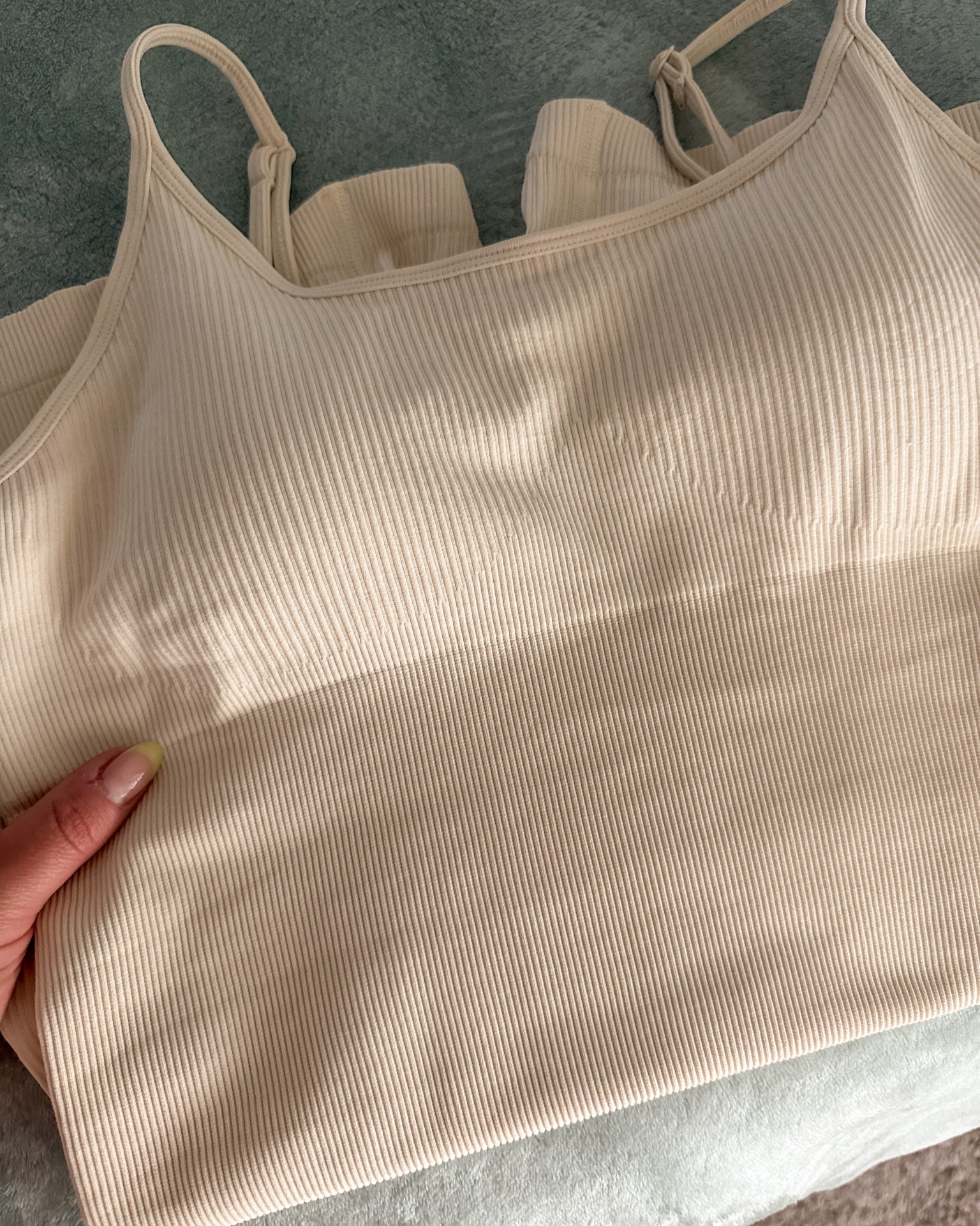 Amazon ribbed onesie - TTS - very stretchy and supportive - has adjustable straps and removable padding. Comes in a few other colors as well - perfect travel outfit or ballpark outfit 