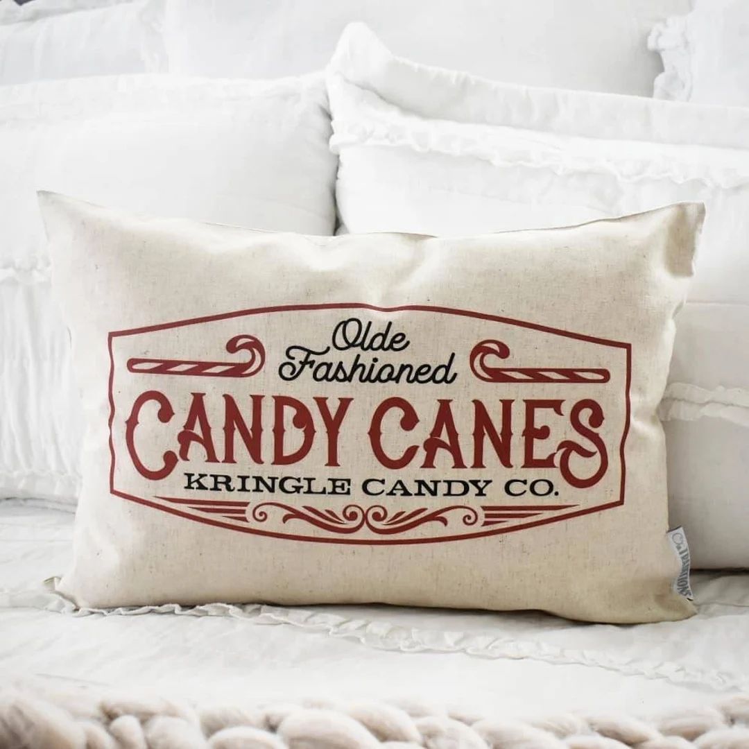 Christmas pillow cover, candy cane pillow,  Christmas pillows, farmhouse Christmas | Etsy (US)
