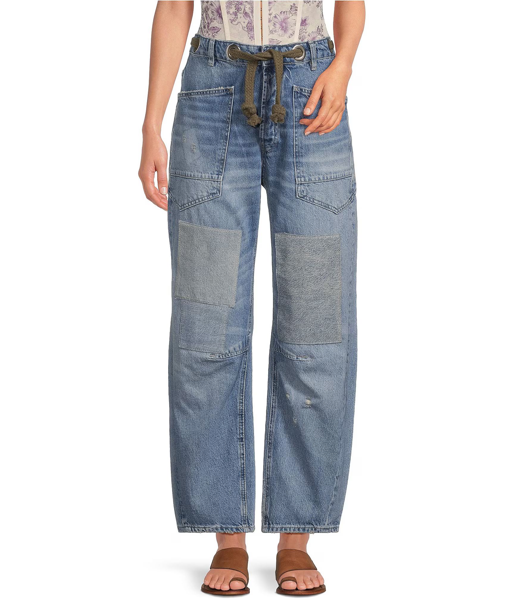 Moxie Low Rise Pull-On Barrel Jeans | Dillard's