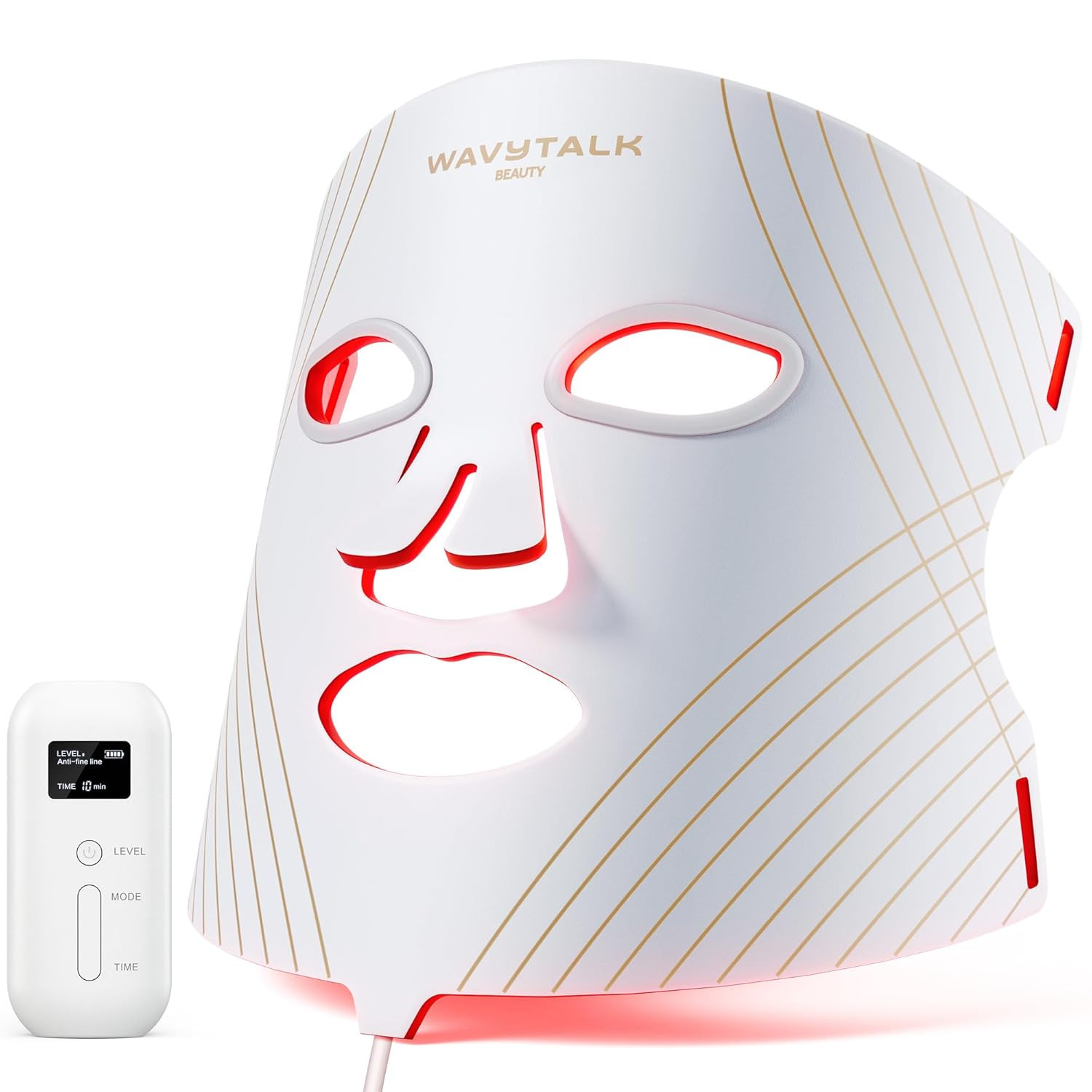 wavytalk Red Light Therapy Mask for Face, Glow Time LED Face Mask Light Therapy for Anti-Fine Lin... | Amazon (US)