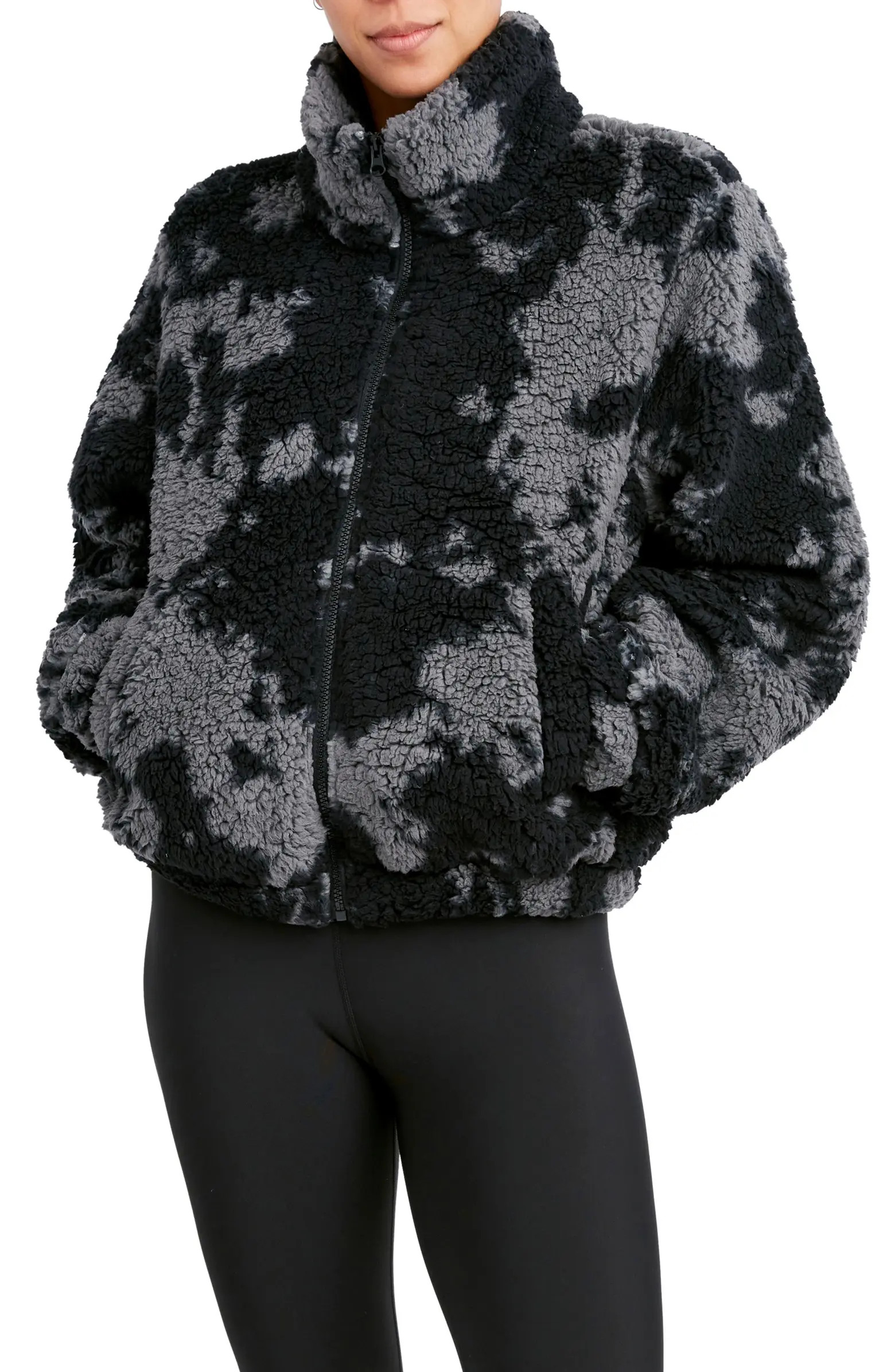 Jet Setter Printed Teddy Faux Shearling Jacket | Nordstrom Rack