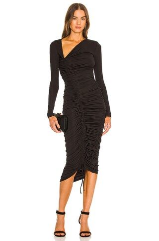 Michael Costello x REVOLVE Kylee Midi Dress in Black from Revolve.com | Revolve Clothing (Global)