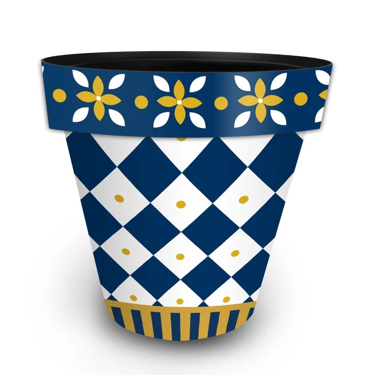 Briarwood Lane Blue and Gold Large Planter | Walmart (US)