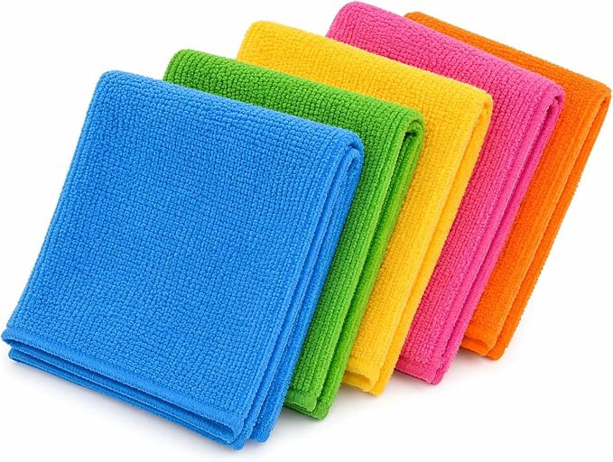 Kit 5 Panos de Microfibra Multiuso 25x25cm Alta Absorção Não Solta Fiapo Pano de Limpeza Reuti... | Amazon (BR)