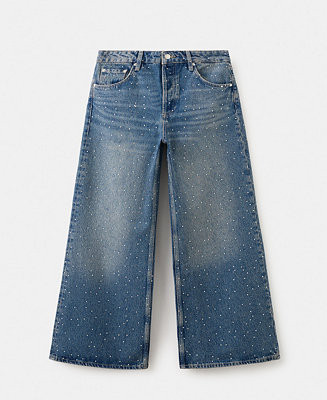 Women's Rhinestones Wide Leg Jeans | Macy's