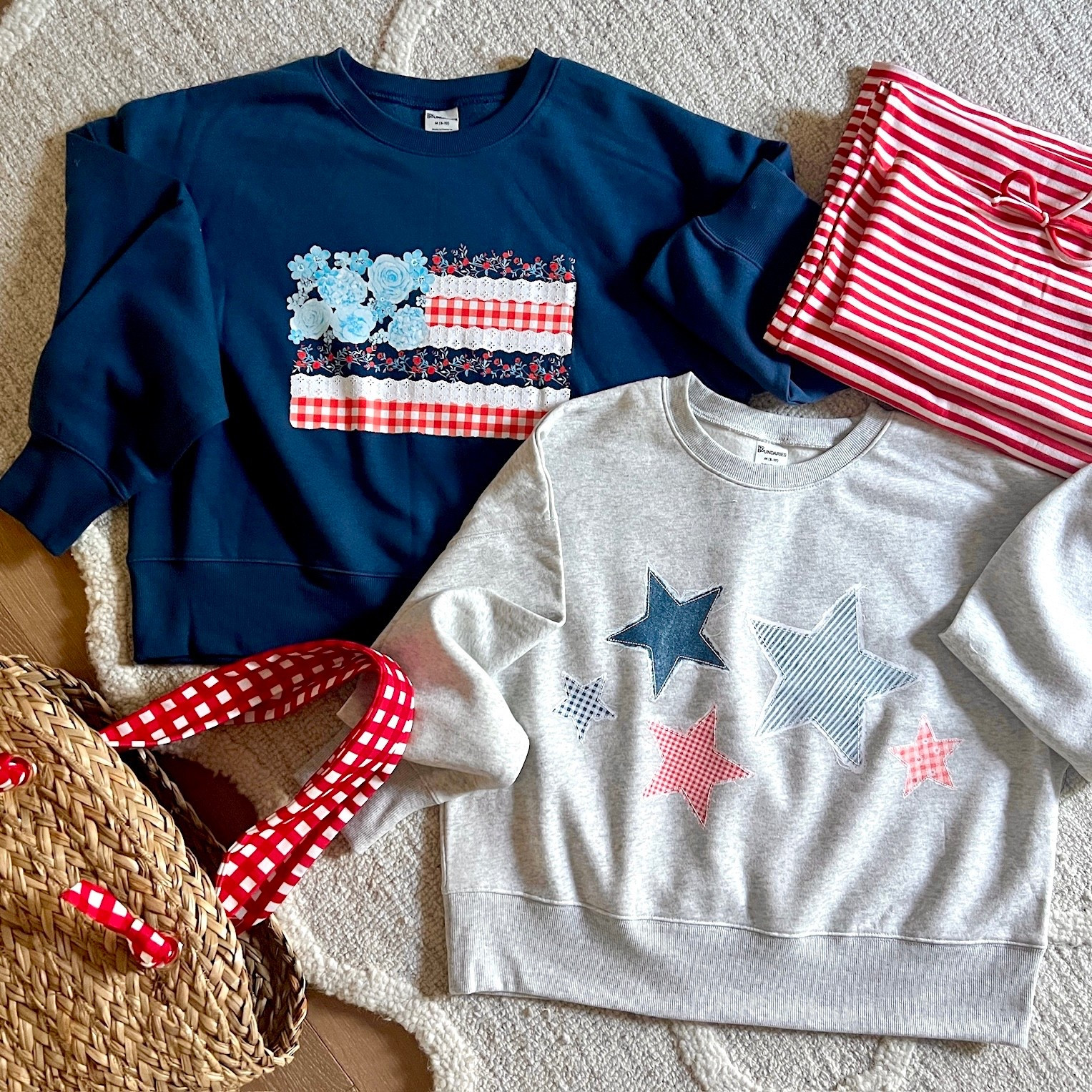 Size up one in the sweatshirt for sure :) M worked but could have worn a L too 