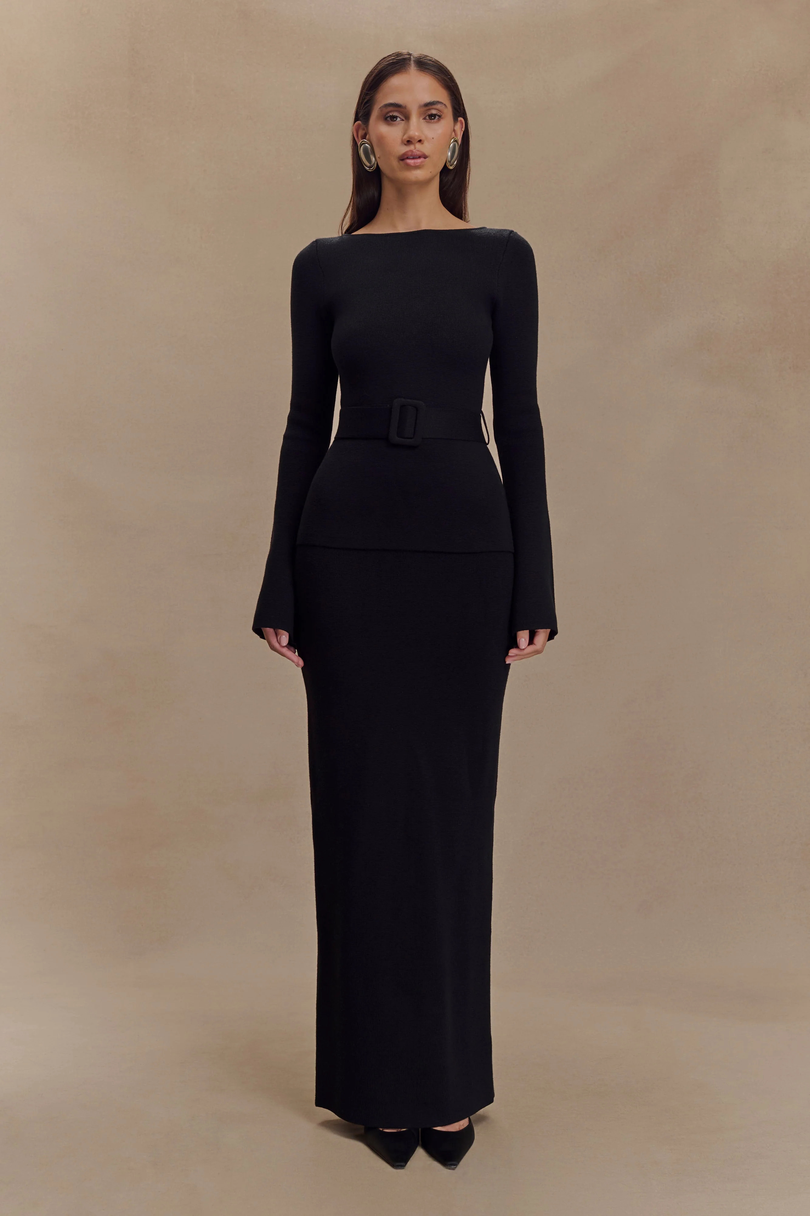 Irene Irene Gathered Knit Maxi Skirt - Ivory | MESHKI US