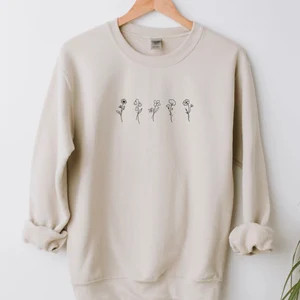 Custom Birth Month Birth Flower Sweatshirt Personalized | Etsy | Etsy (US)