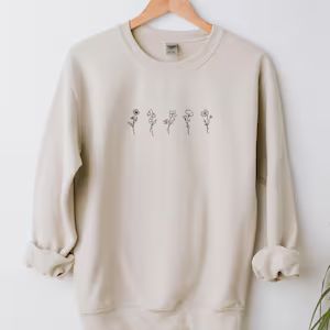 Custom Birth Month Birth Flower Sweatshirt Personalized | Etsy | Etsy (US)