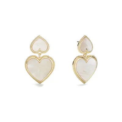 BaubleBar Kimberly Faux Pearl Heart Drop Earrings in White at Nordstrom | Nordstrom