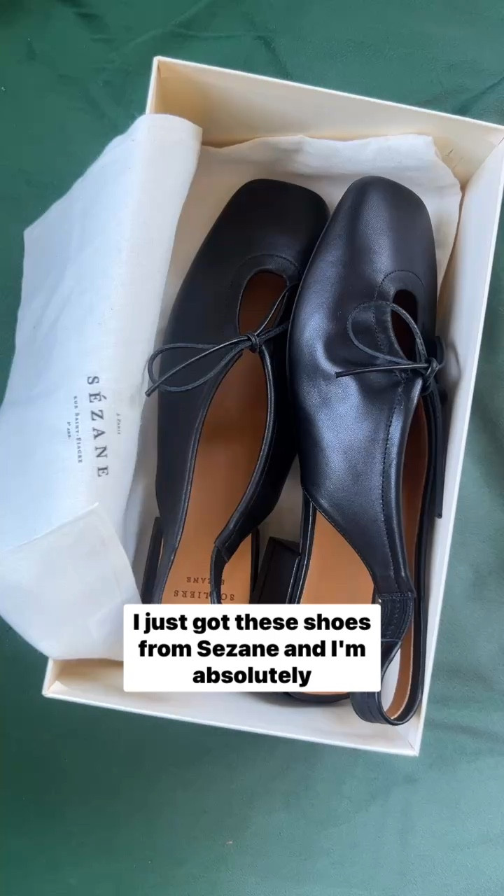 I'm absolutely obsessed with these sezane ballet lots they're black and just in a very unique style that I haven't seen before. They aren't your slingback ballet flats they're so fun. They pair with everything they're classy. #sezane #blackshoes #flats 

#LTKShoeCrush #LTKStyleTip #LTKMidsize