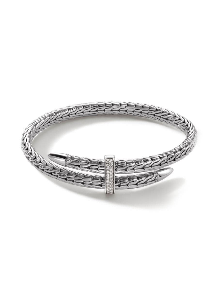 Spear Sterling Silver & Diamond Pavé Flex Cuff Bracelet | Saks Fifth Avenue