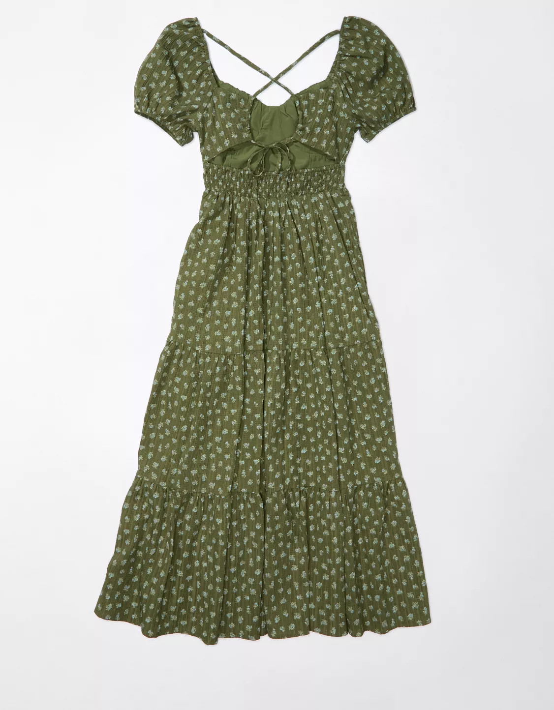 AE Floral Open Back Corset Midi Dress | American Eagle Outfitters (US & CA)