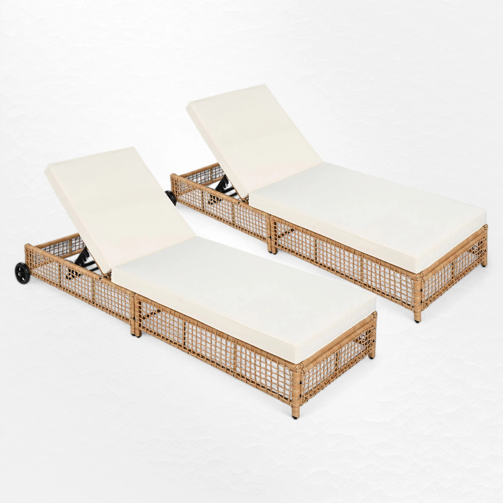 Outdoor Rattan Chaise Lounge (Set Of 2) | Wayfair North America