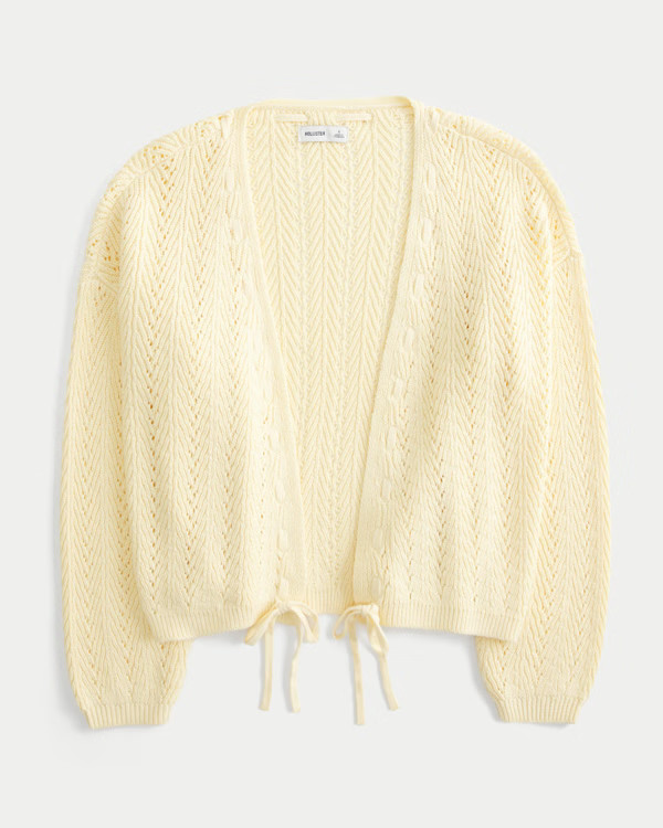 Easy Textured No-Close Cardigan | Hollister (US)