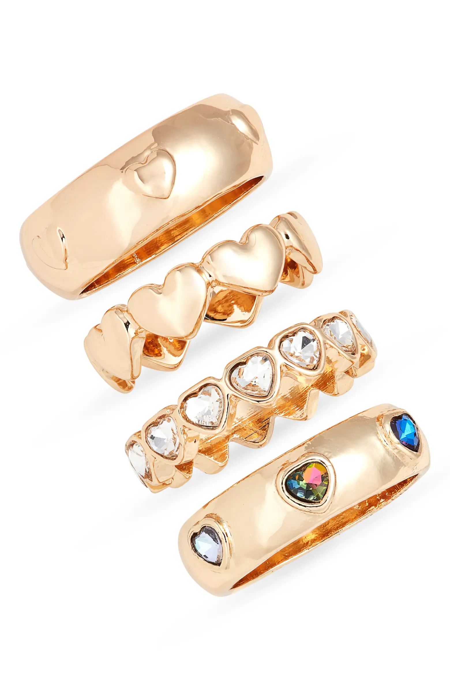 Set of 4 Heart Rings | Nordstrom
