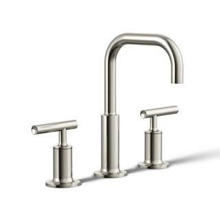 KOHLER Purist 8 in. Widespread 2-Handle Low-Arc Water-Saving Bathroom Faucet in Vibrant Polished ... | The Home Depot