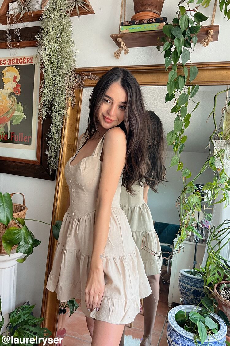 Linen-Blend Tiered Mini Dress | Forever 21 | Forever 21 (US)