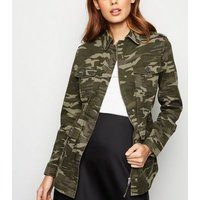 Dark Green Camo Print Utility Jacket New Look | New Look (UK)