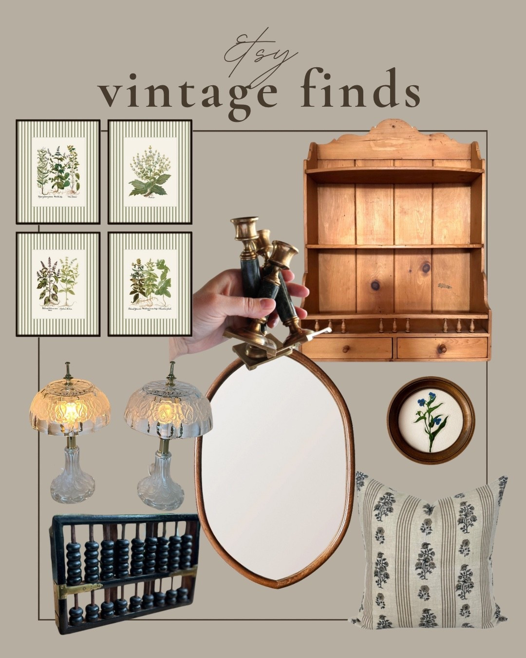 A new round of Etsy Vintage Finds — my favorite mix of timeless pieces, collected charm, and one-of-a-kind details for the home. 🕰️
Linked everything that feels warm, worn, and full of story.

#LTKFindsUnder100 #LTKFindsUnder50 #LTKHome