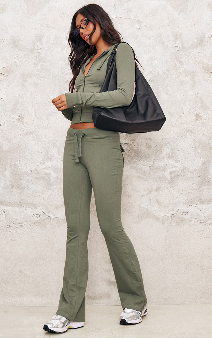 Sea Green Low Rise Skinny Flare Pants | PrettyLittleThing US