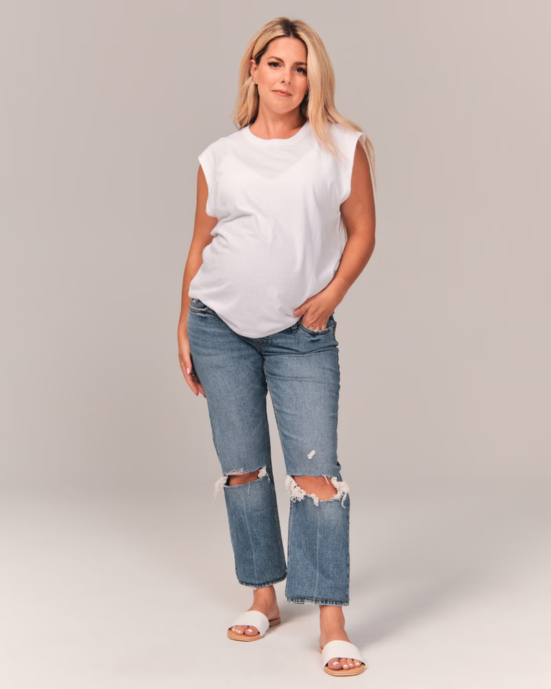 Maternity Ankle Straight Jean | Abercrombie & Fitch (US)