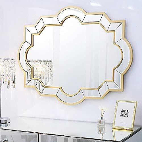 Chende 36 X 28 Inches Gold Mirror Wall Decor, Large Decorative Wall Mirror with Gold Frame for Livin | Amazon (US)